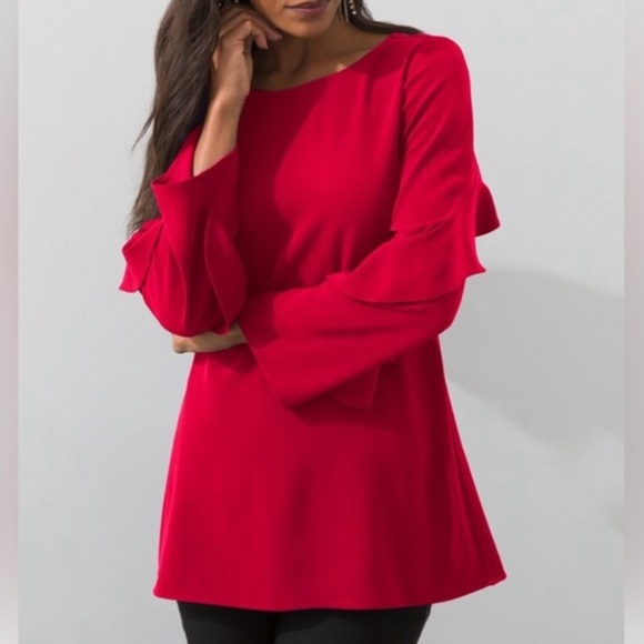 Chico’s size 3 ruffle sleeve tunic top - Picture 10 of 11